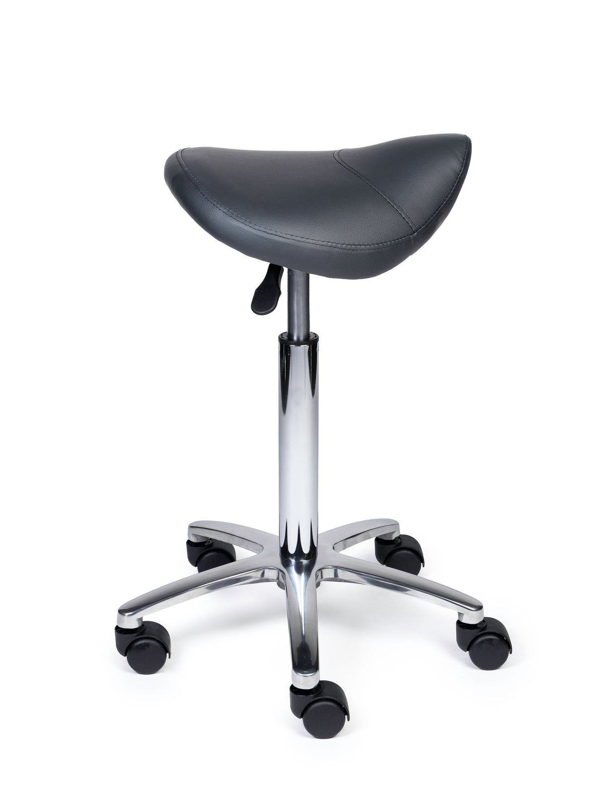 Ergonomischer Sattelhocker Kompakt Grau auf Rollen