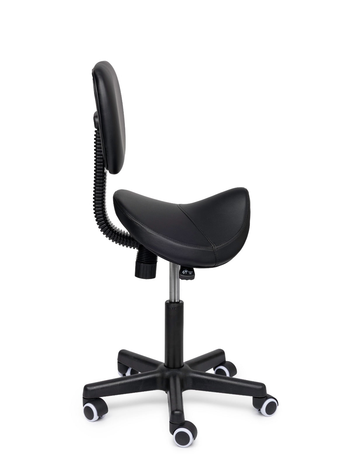 Comfort Sattelhocker mit Lehne Schwarz auf Rollen