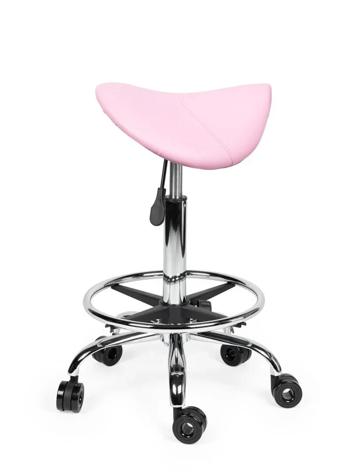 Friseurhocker Rosa auf Rollen