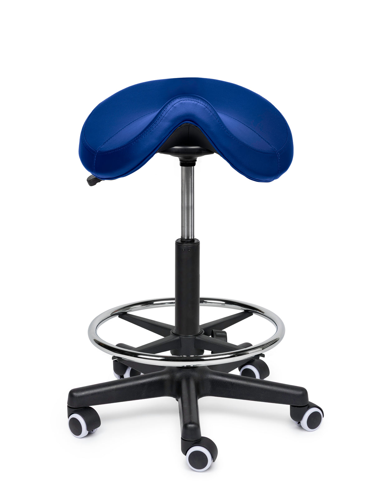 Comfort Sattelhocker Blau auf Rollen