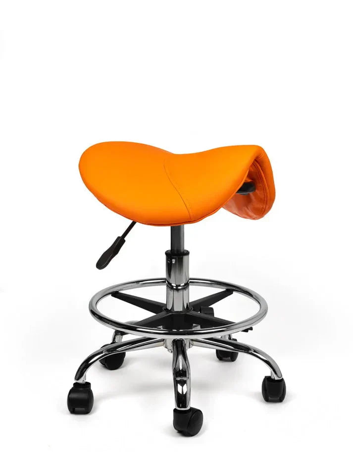 Sattelhocker Orange auf Rollen