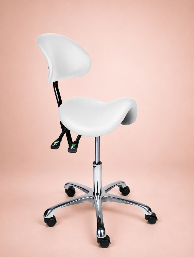 Ergonomischer Sattelstuhl mit Lehne