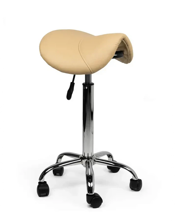 Sattelhocker Beige auf Rollen