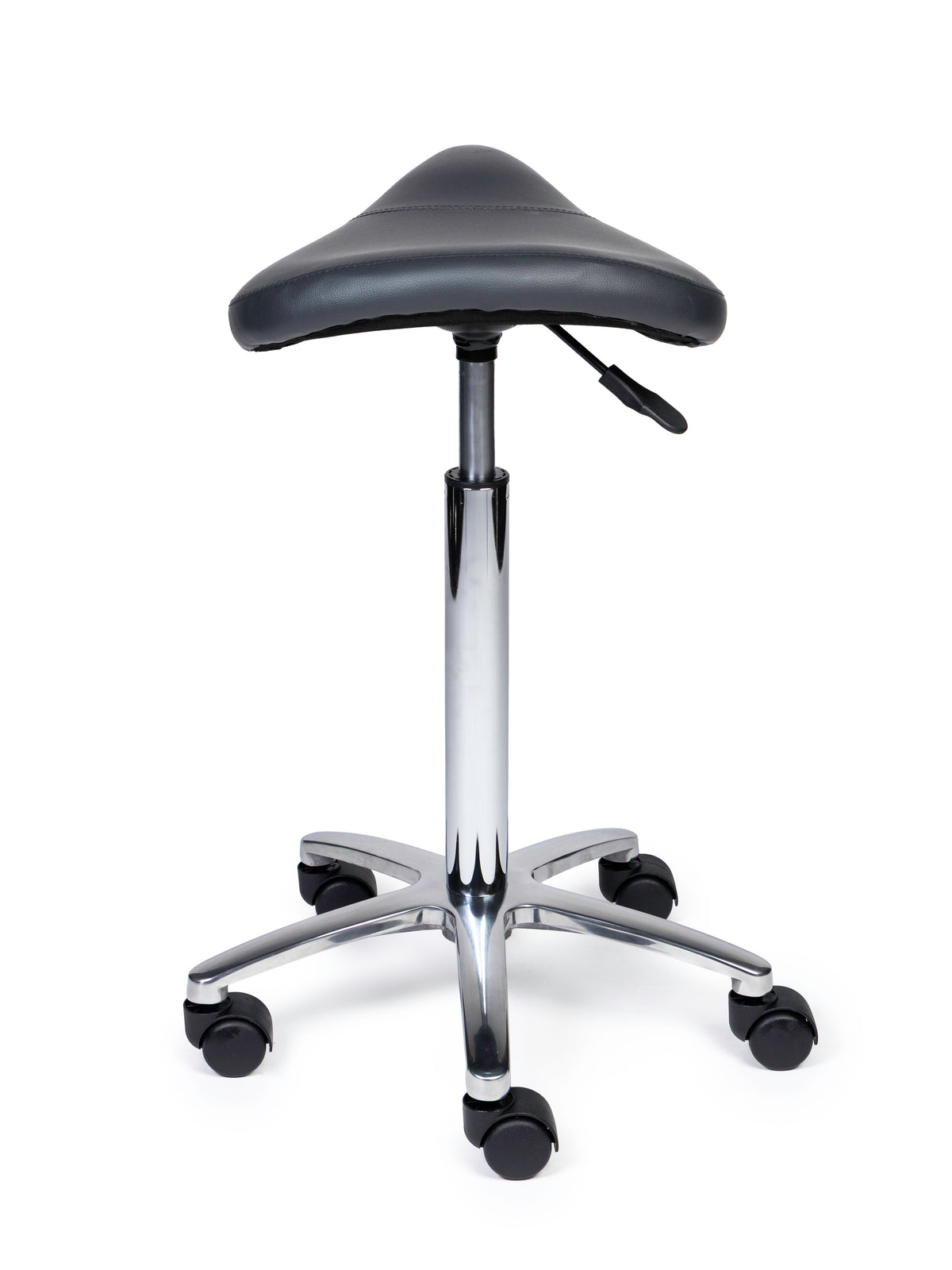 Ergonomischer Sattelhocker Kompakt Grau auf Rollen