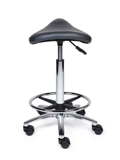 Ergonomischer Sattelhocker Kompakt Grau auf Rollen