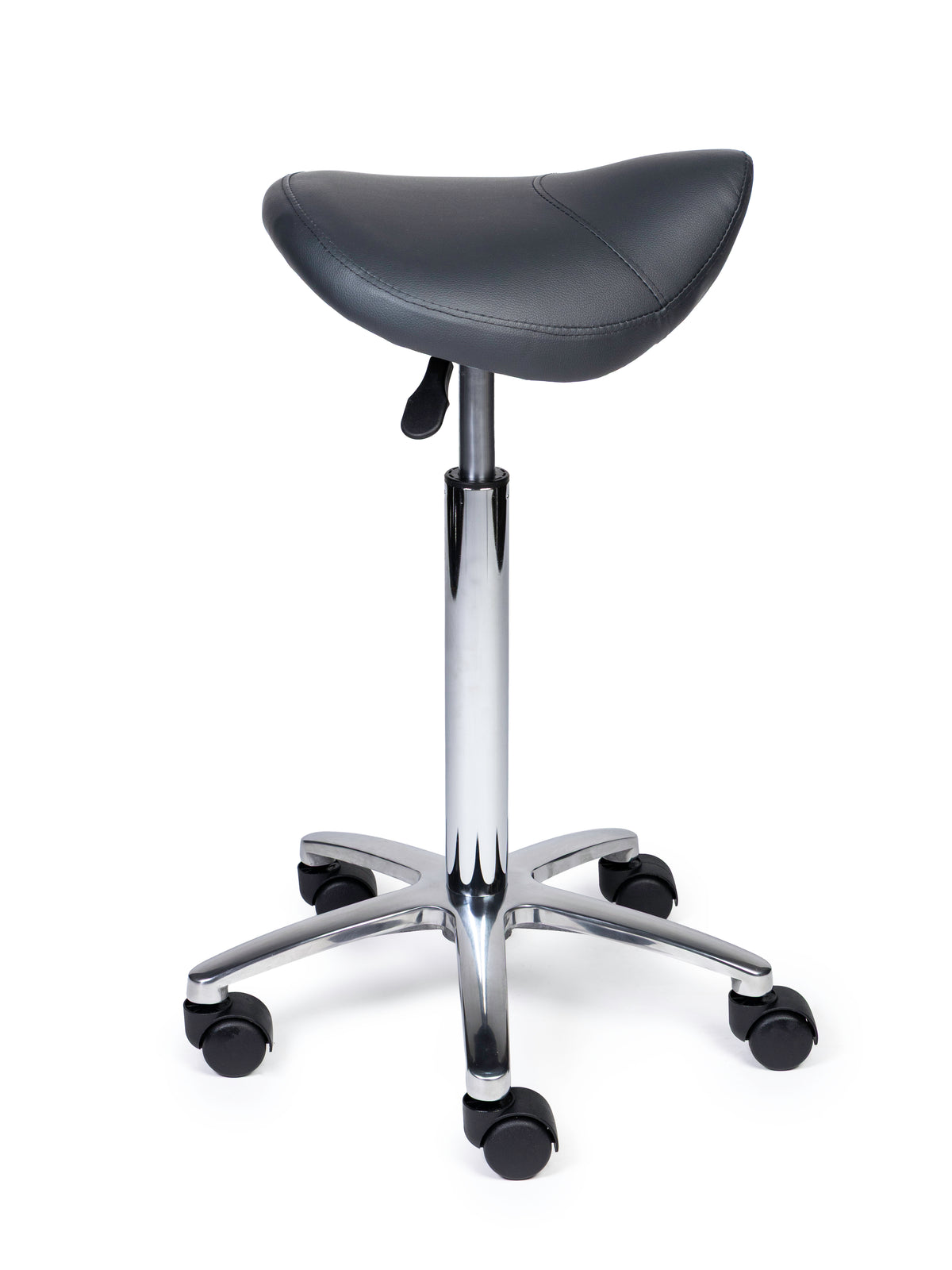 Ergonomischer Sattelhocker Kompakt Grau auf Rollen