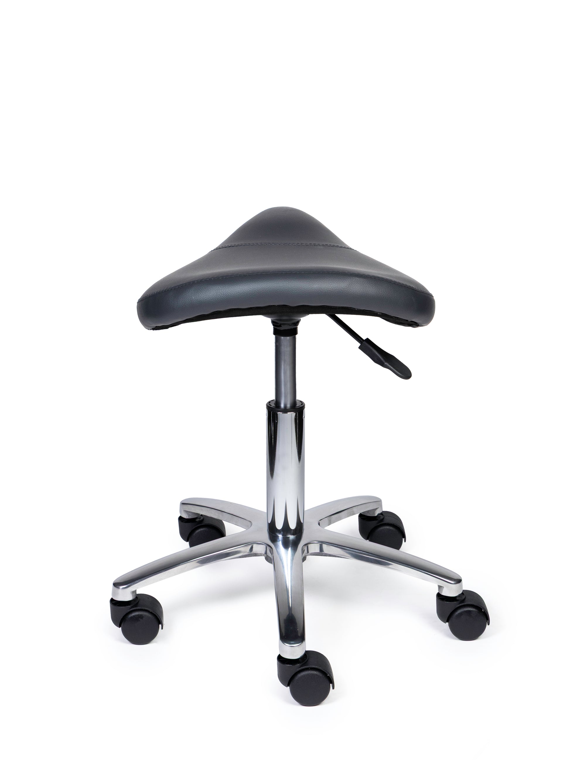 Ergonomischer Sattelhocker Kompakt Grau auf Rollen