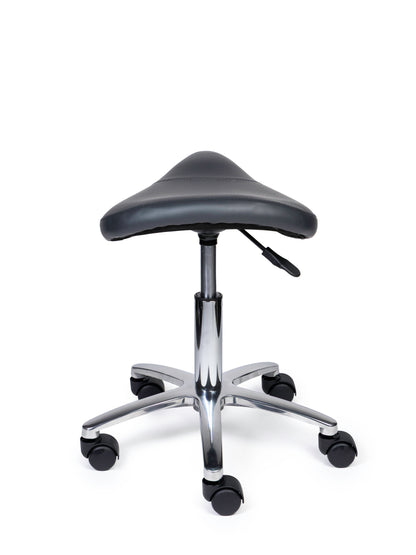 Ergonomischer Sattelhocker Kompakt Grau auf Rollen