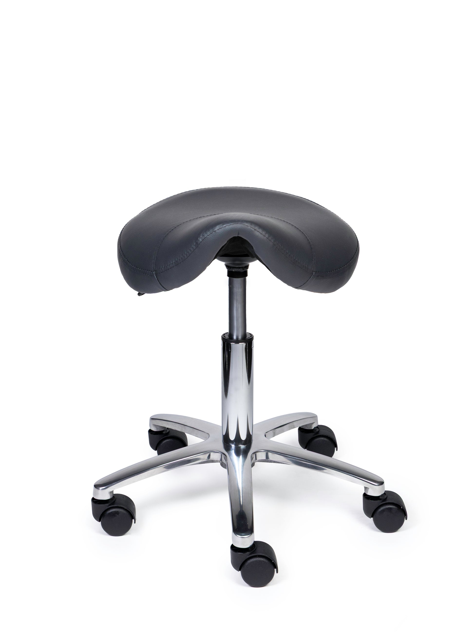 Ergonomischer Sattelhocker Kompakt Grau auf Rollen