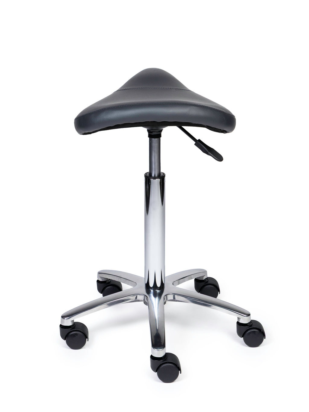 Ergonomischer Sattelhocker Kompakt Grau auf Rollen
