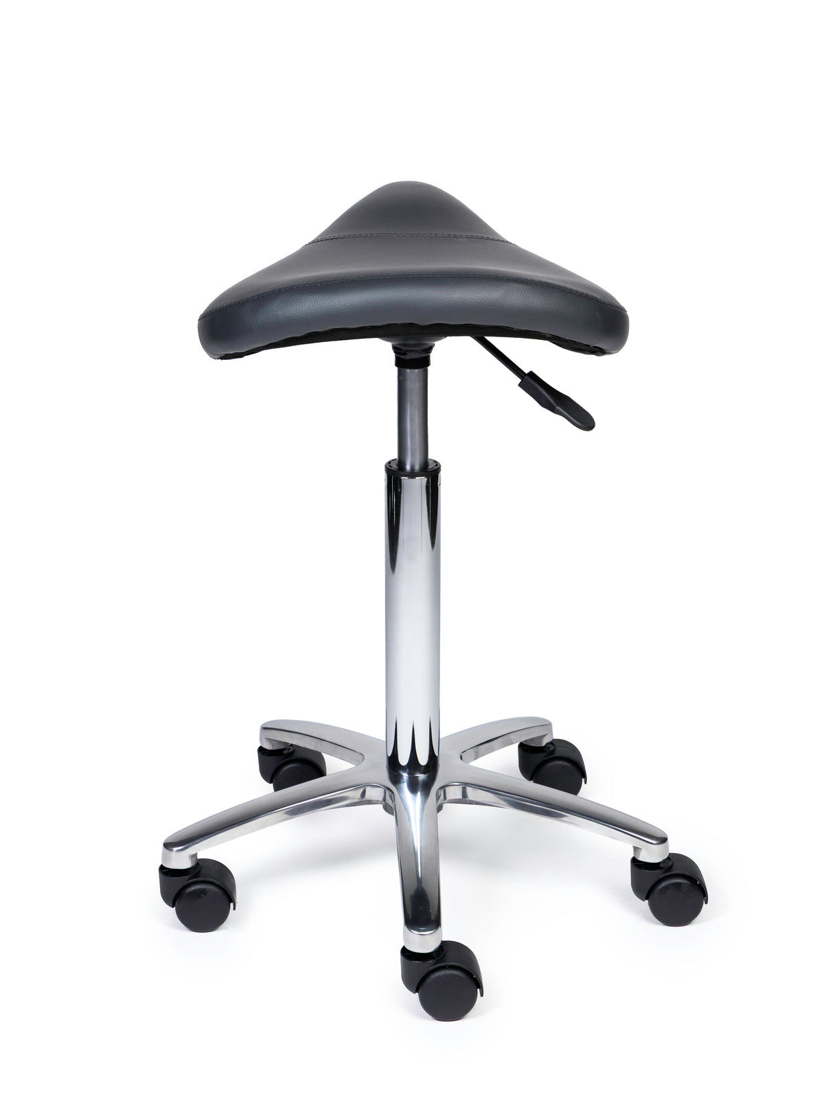 Ergonomischer Sattelhocker Kompakt Grau auf Rollen