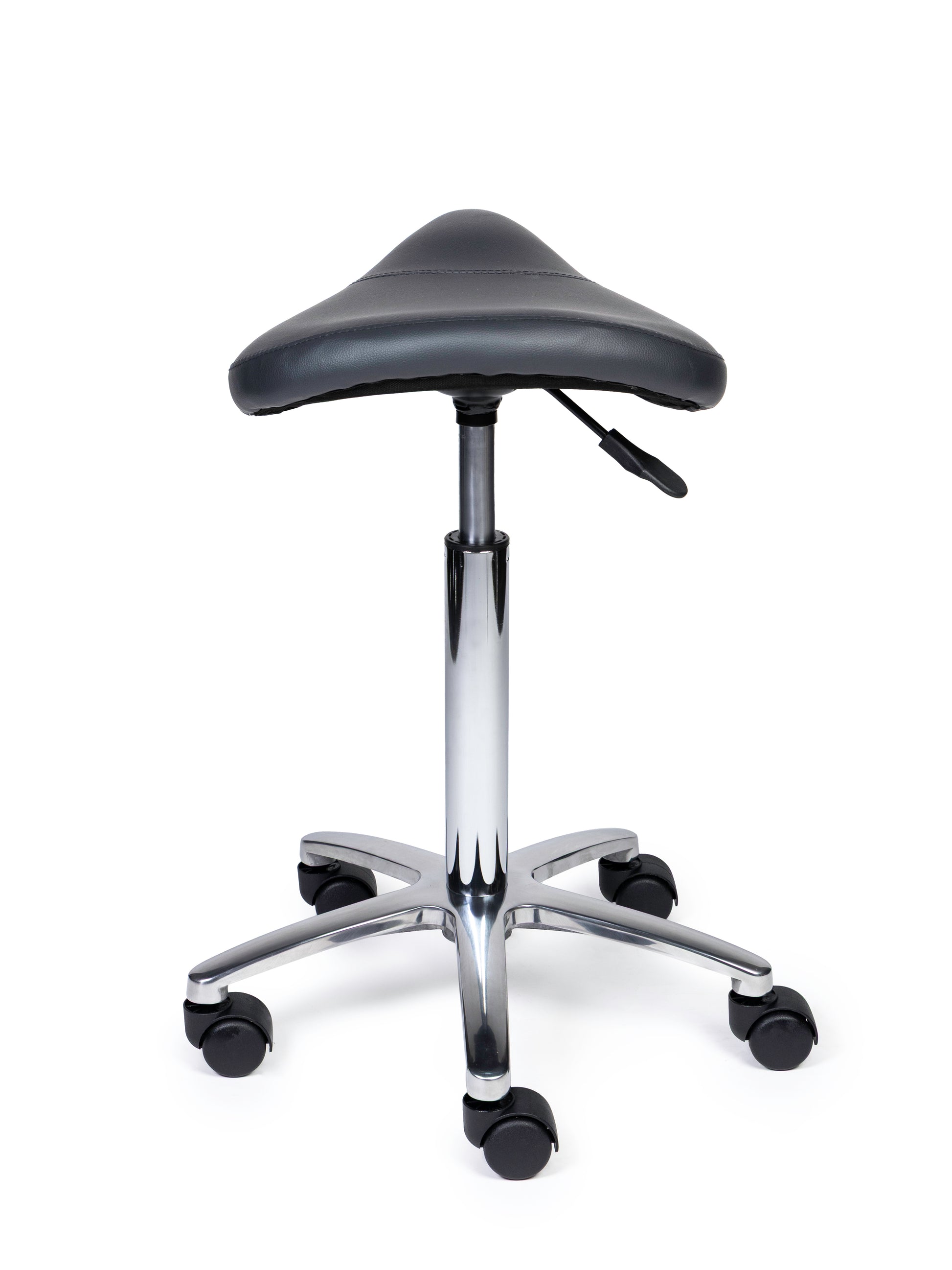 Ergonomischer Sattelhocker Kompakt Grau auf Rollen