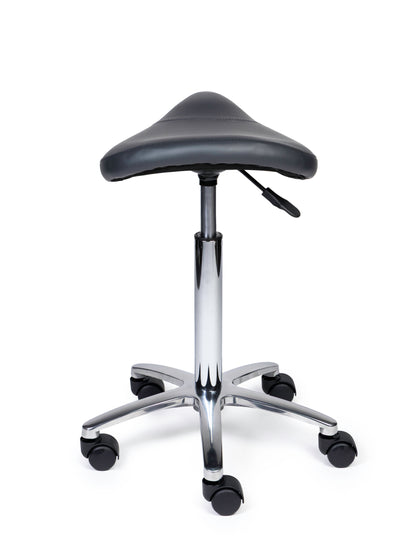 Ergonomischer Sattelhocker Kompakt Grau auf Rollen