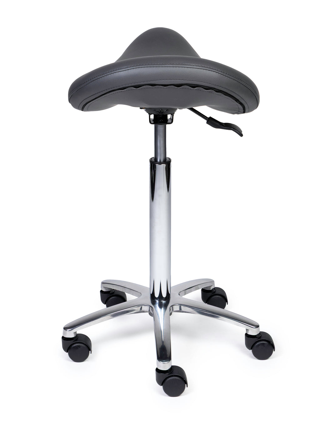 Ergonomische Zadelkruk Premium Grijs op Wielen