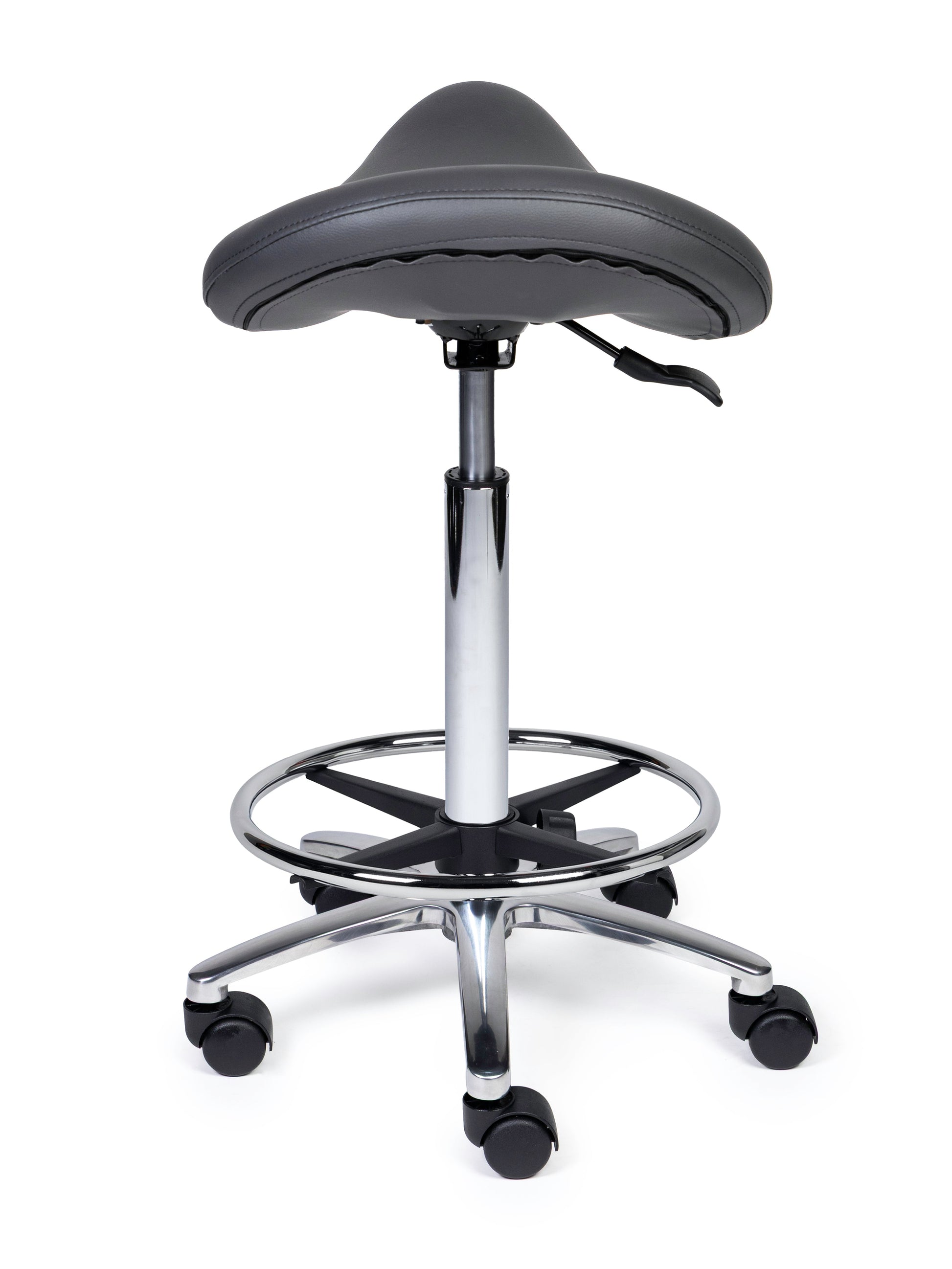 Ergonomische Zadelkruk Premium Grijs op Wielen