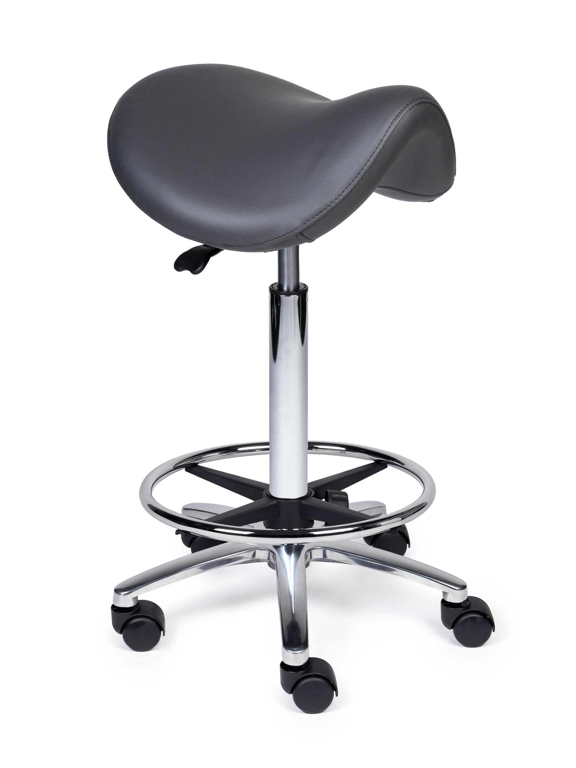 Ergonomische Zadelkruk Premium Grijs op Wielen
