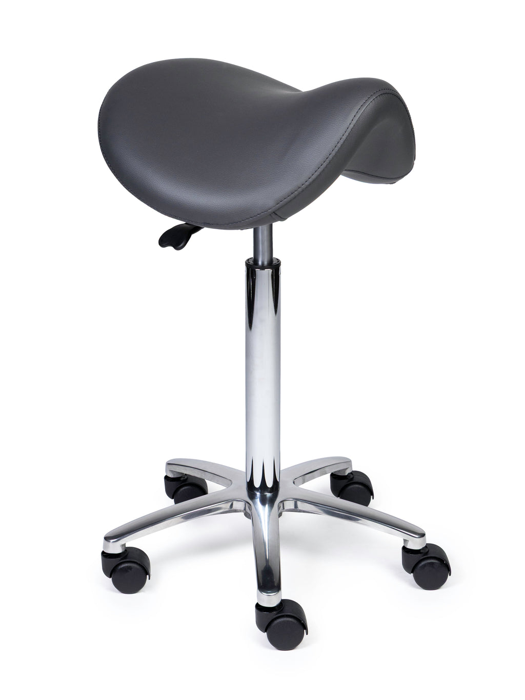 Ergonomische Zadelkruk Premium Grijs op Wielen