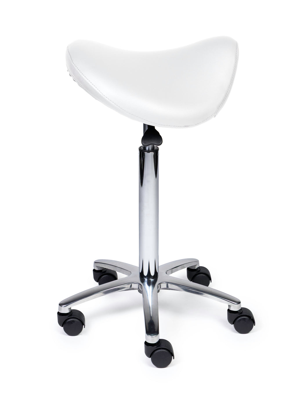 Ergonomische Zadelkruk Premium Wit op Wielen
