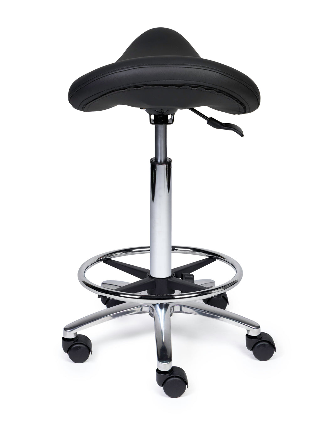 Ergonomische Zadelkruk Premium Zwart op Wielen