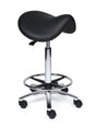 Ergonomischer Sattelhocker Premium Schwarz auf Rollen