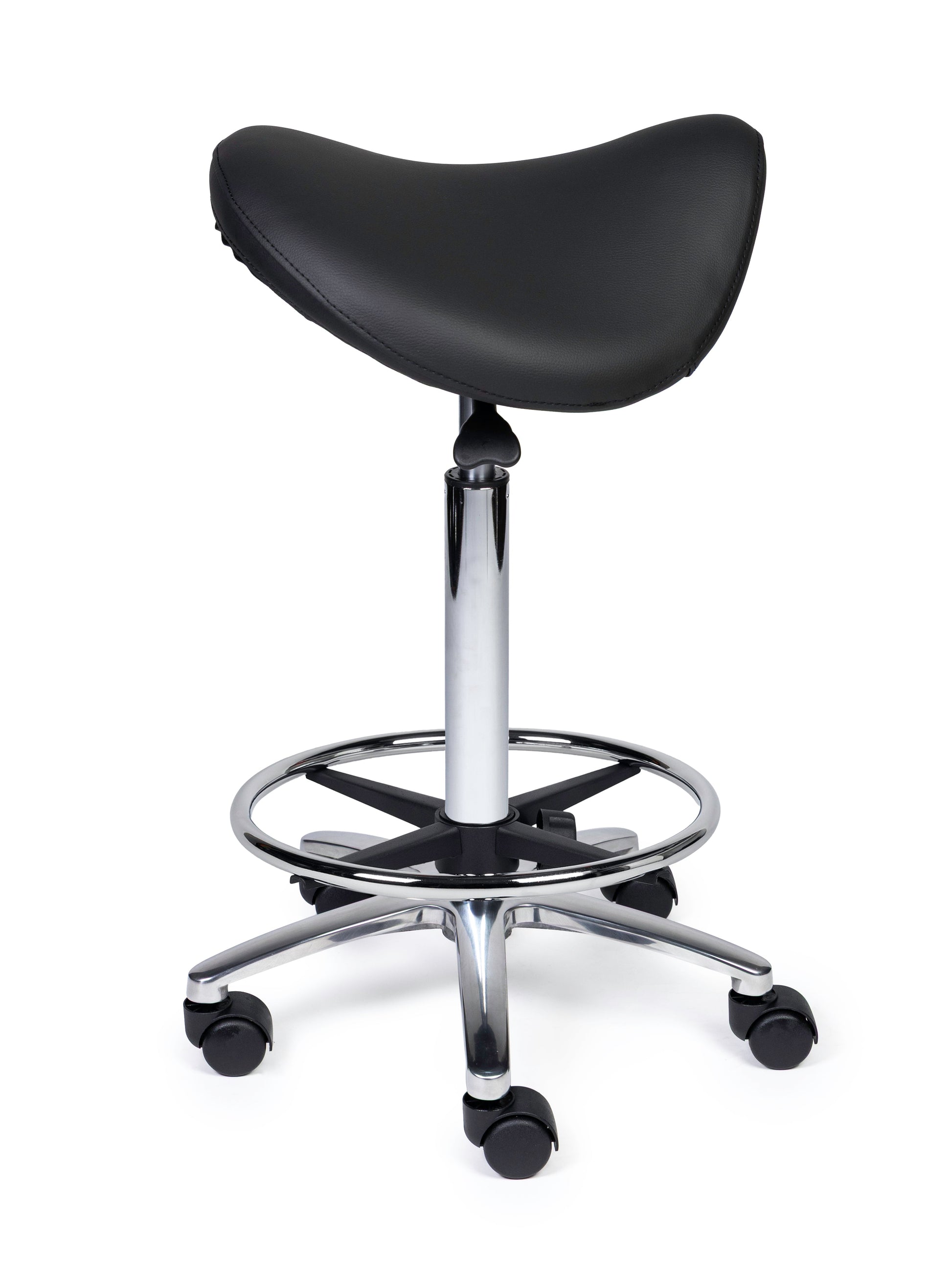 Ergonomische Zadelkruk Premium Zwart op Wielen