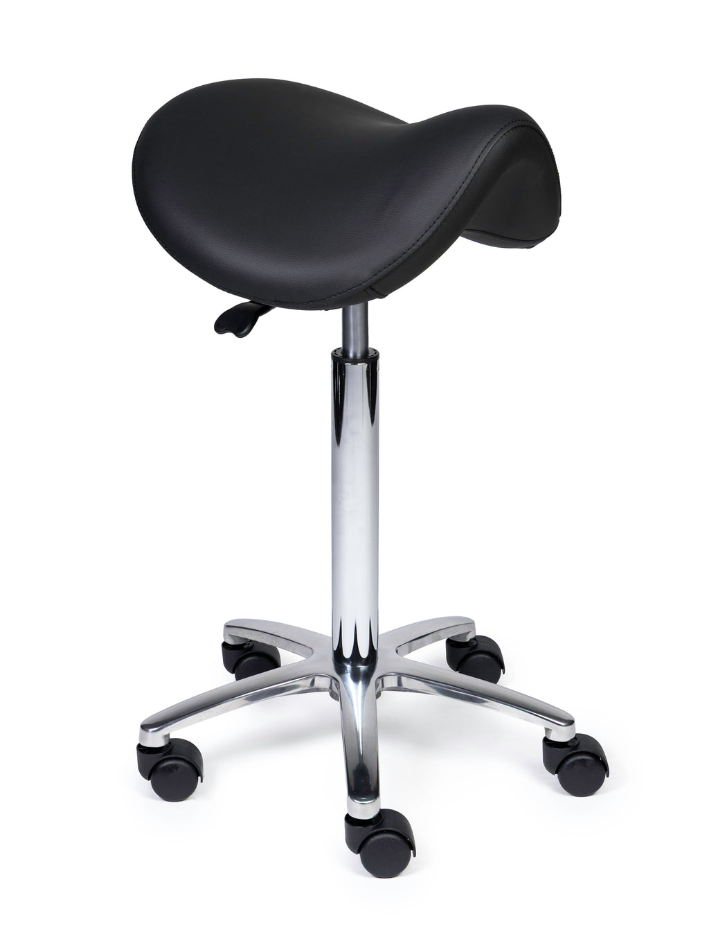 Ergonomische Zadelkruk Premium Zwart op Wielen