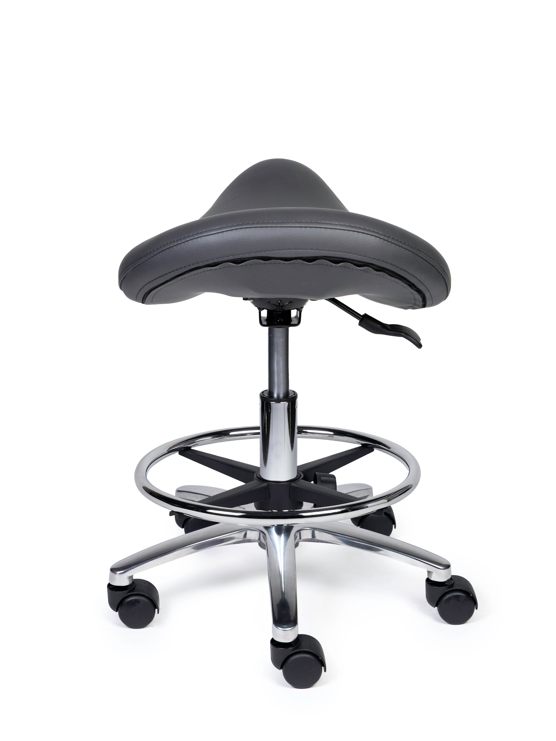 Ergonomische Zadelkruk Premium Grijs op Wielen