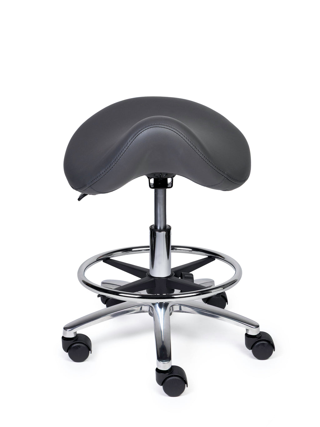 Ergonomische Zadelkruk Premium Grijs op Wielen