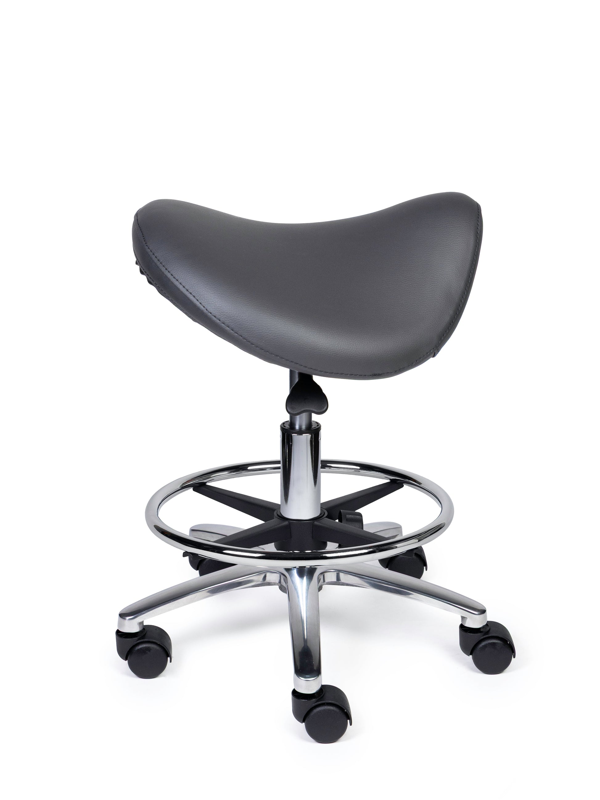 Ergonomische Zadelkruk Premium Grijs op Wielen