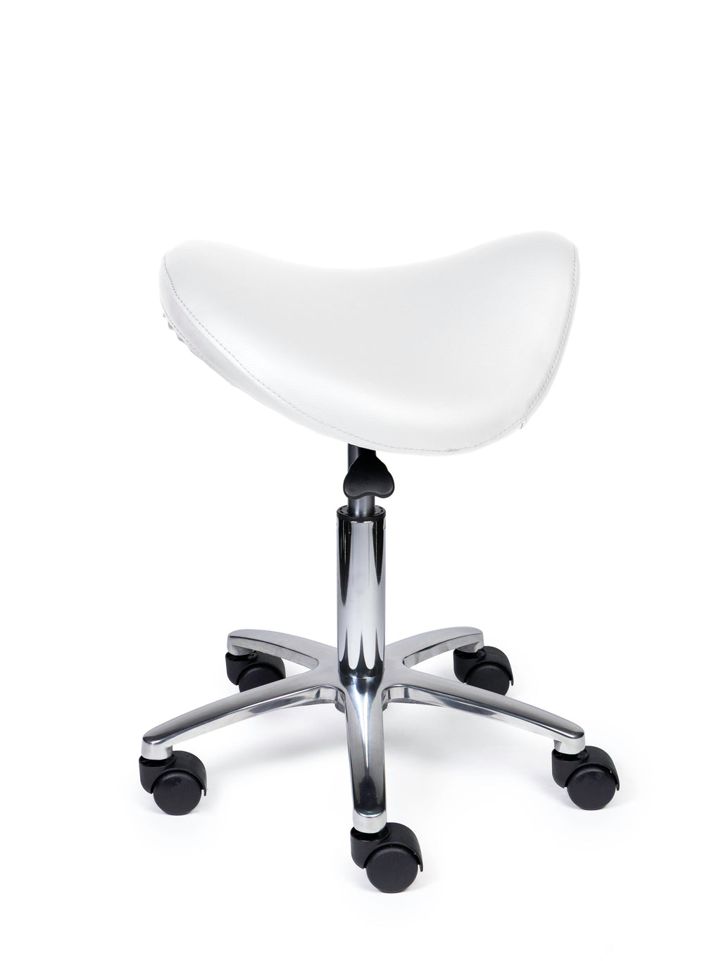Ergonomische Zadelkruk Premium Wit op Wielen