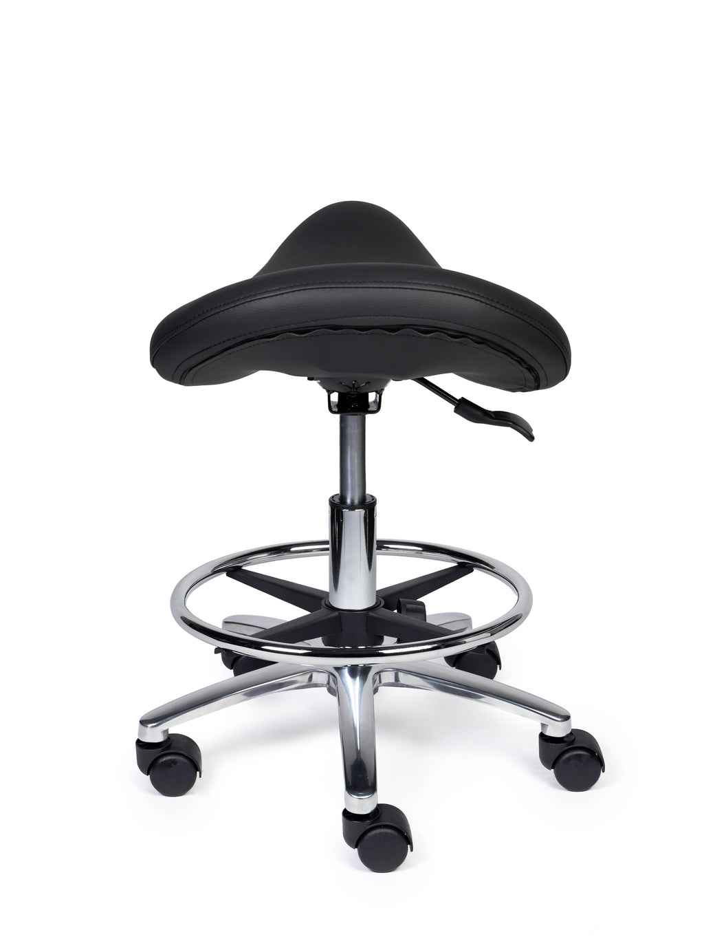 Ergonomische Zadelkruk Premium Zwart op Wielen