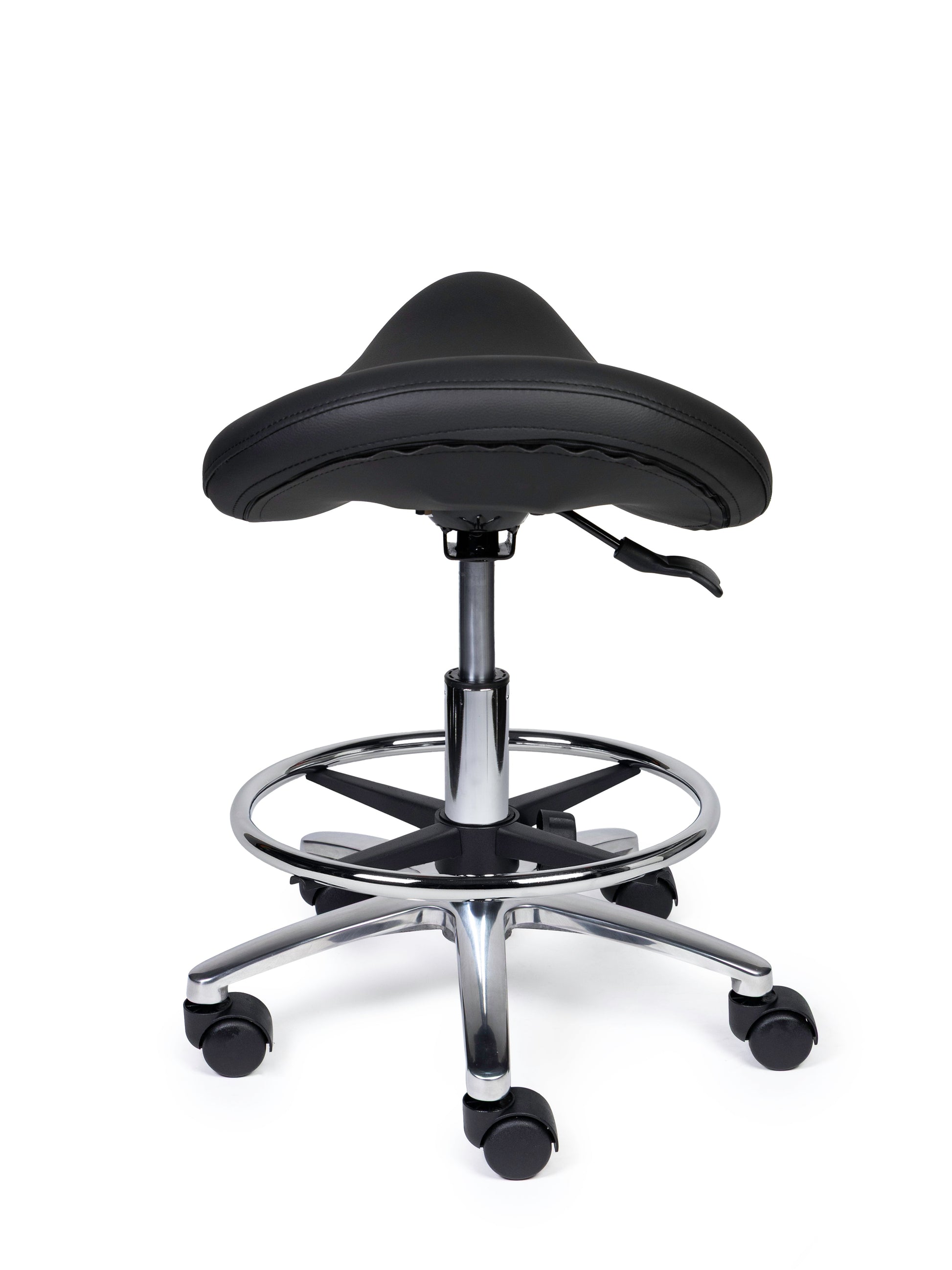 Ergonomische Zadelkruk Premium Zwart op Wielen