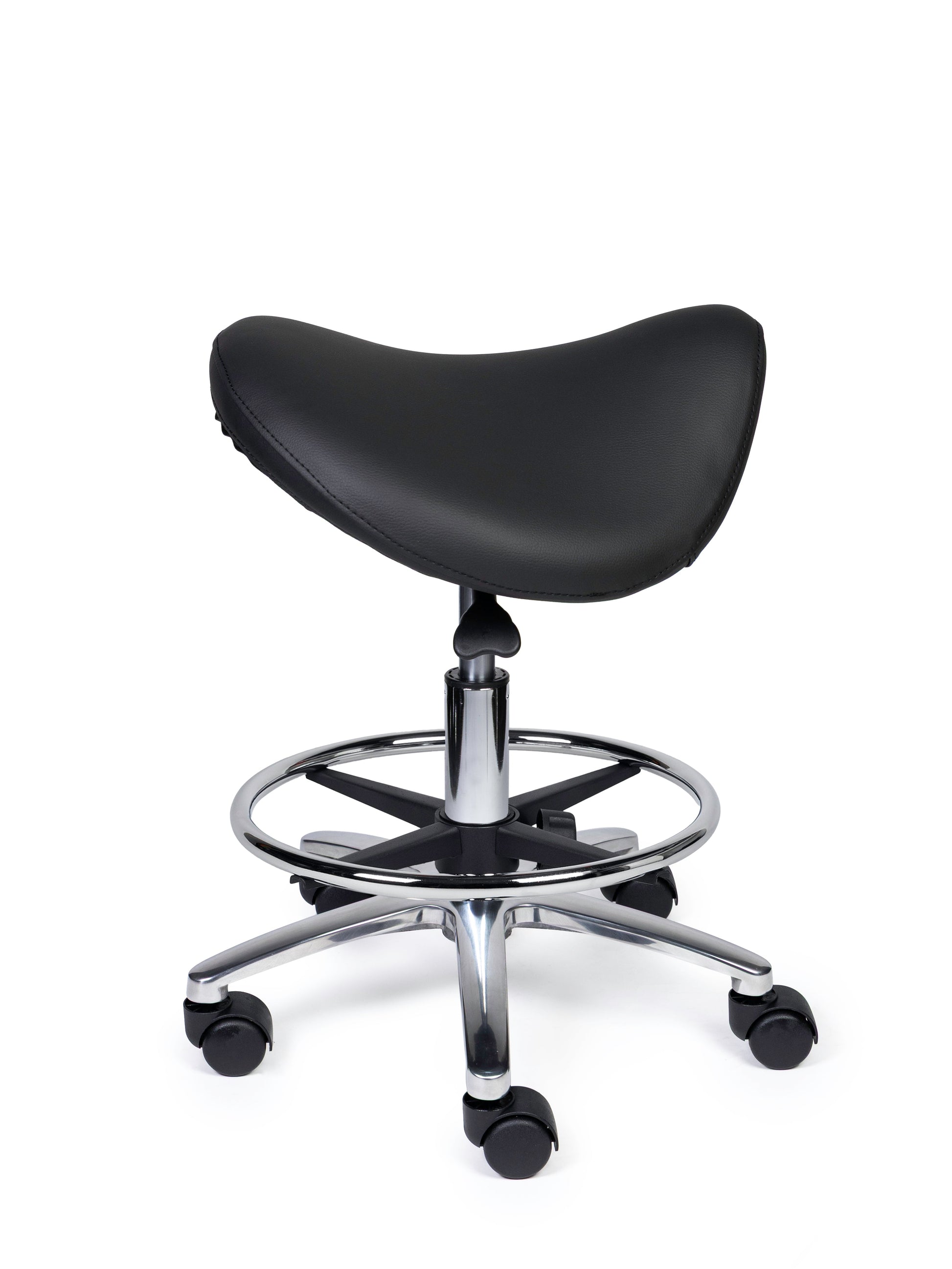 Ergonomische Zadelkruk Premium Zwart op Wielen