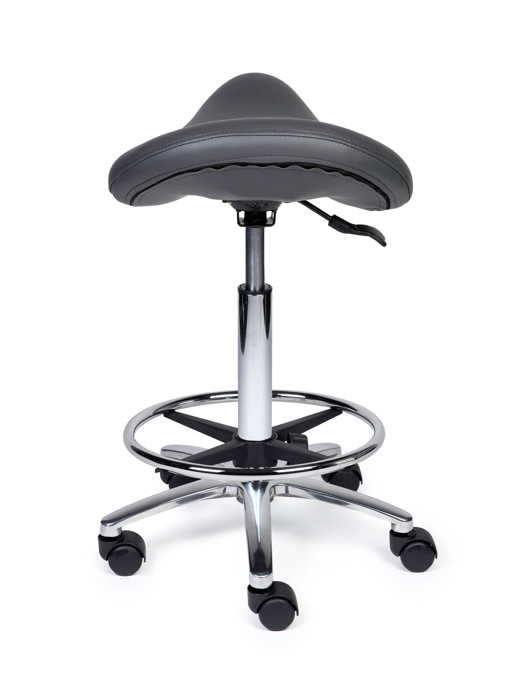 Ergonomische Zadelkruk Premium Grijs op Wielen