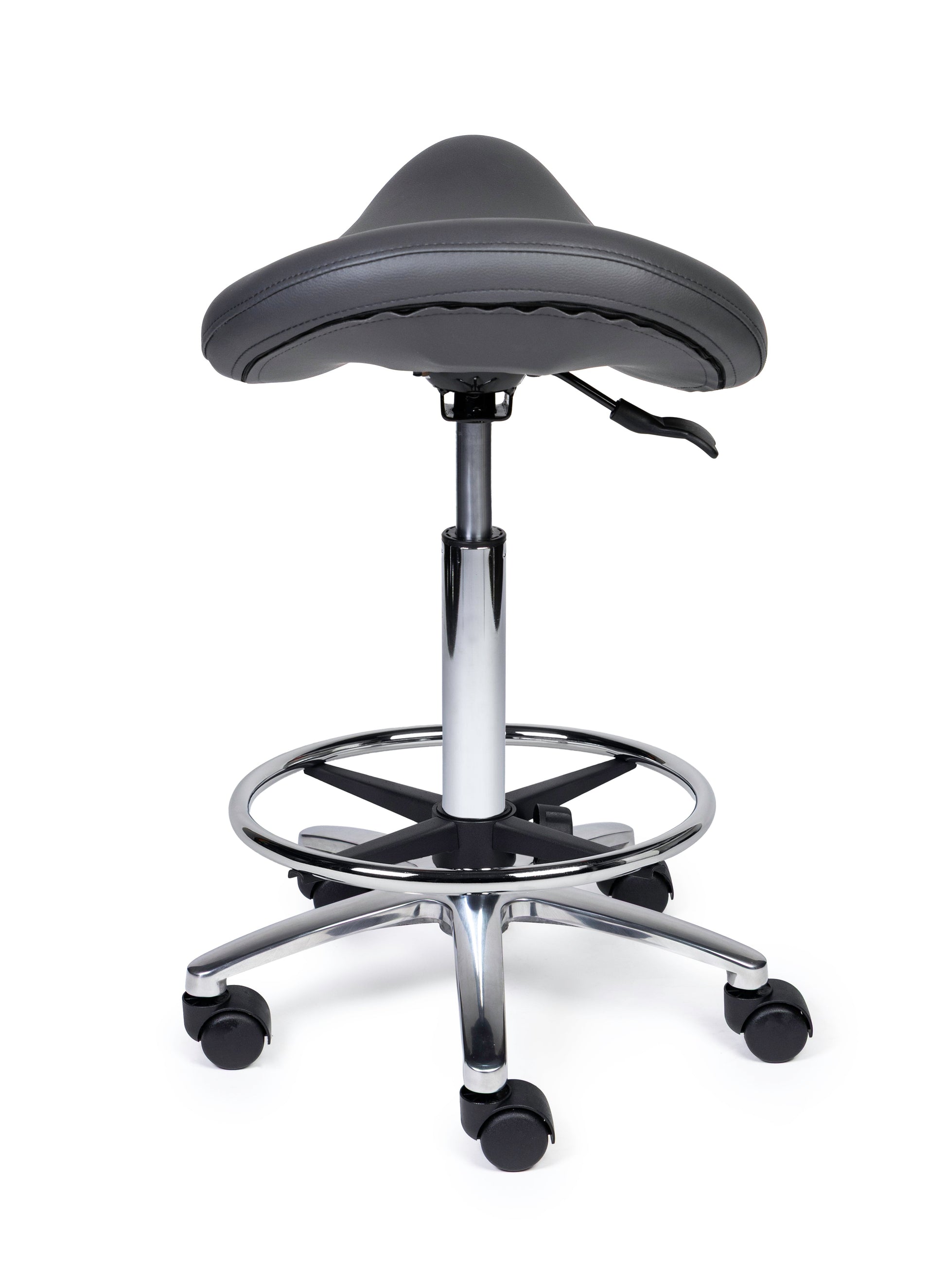 Ergonomische Zadelkruk Premium Grijs op Wielen