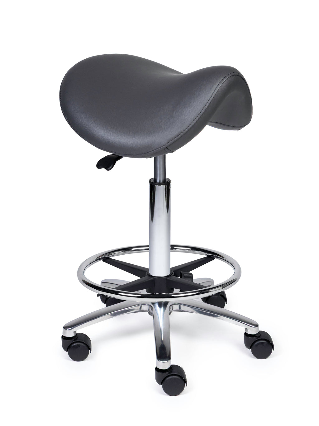 Ergonomische Zadelkruk Premium Grijs op Wielen