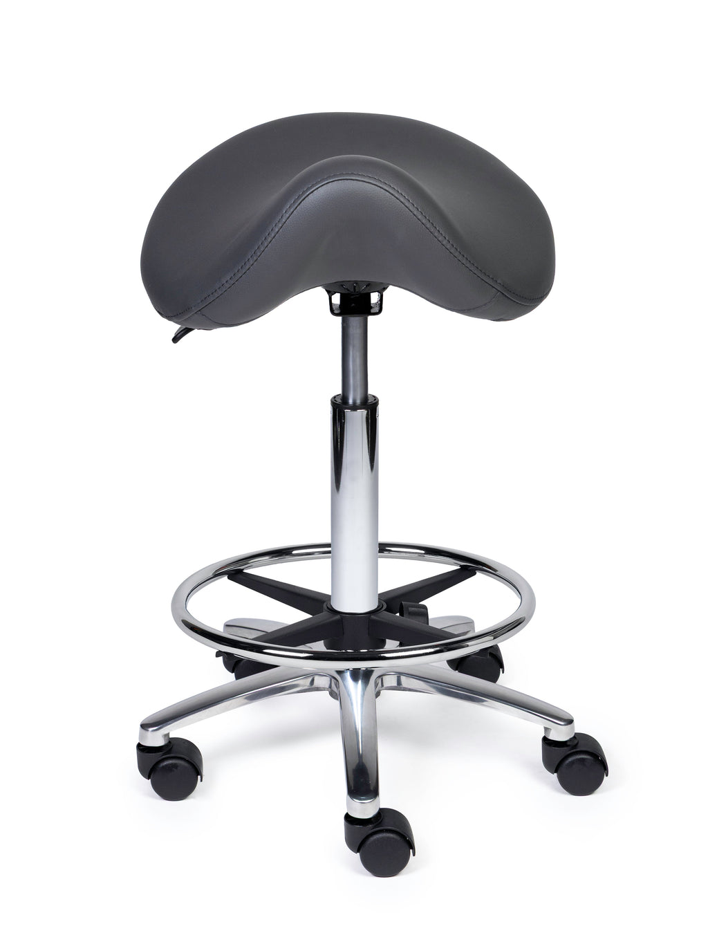 Ergonomische Zadelkruk Premium Grijs op Wielen