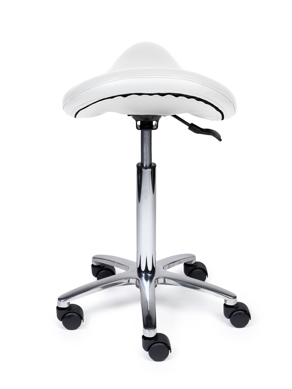 Ergonomische Zadelkruk Premium Wit op Wielen