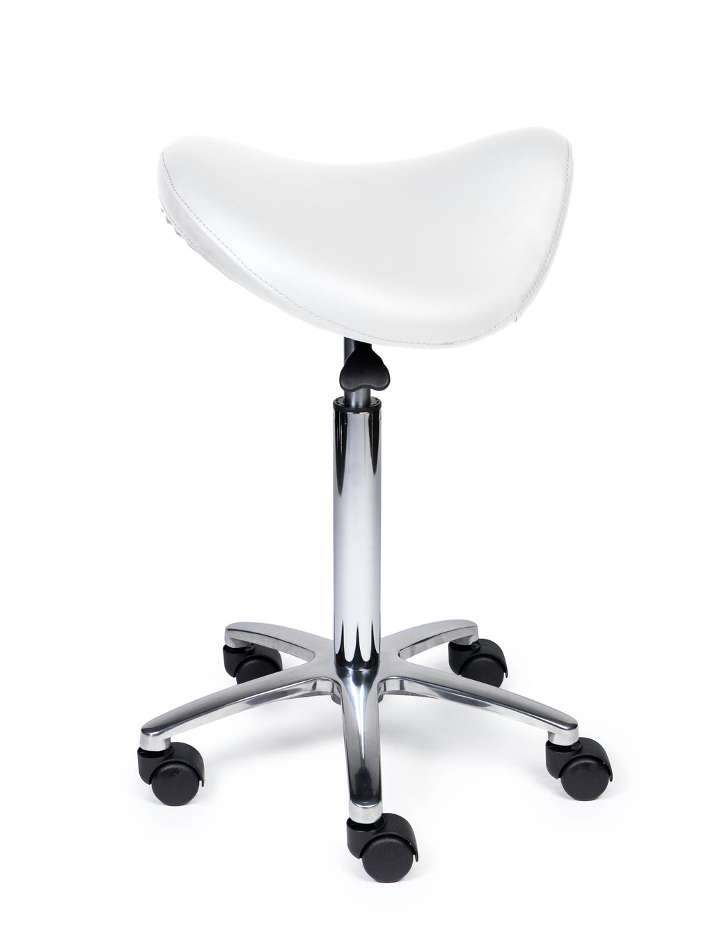 Ergonomische Zadelkruk Premium Wit op Wielen