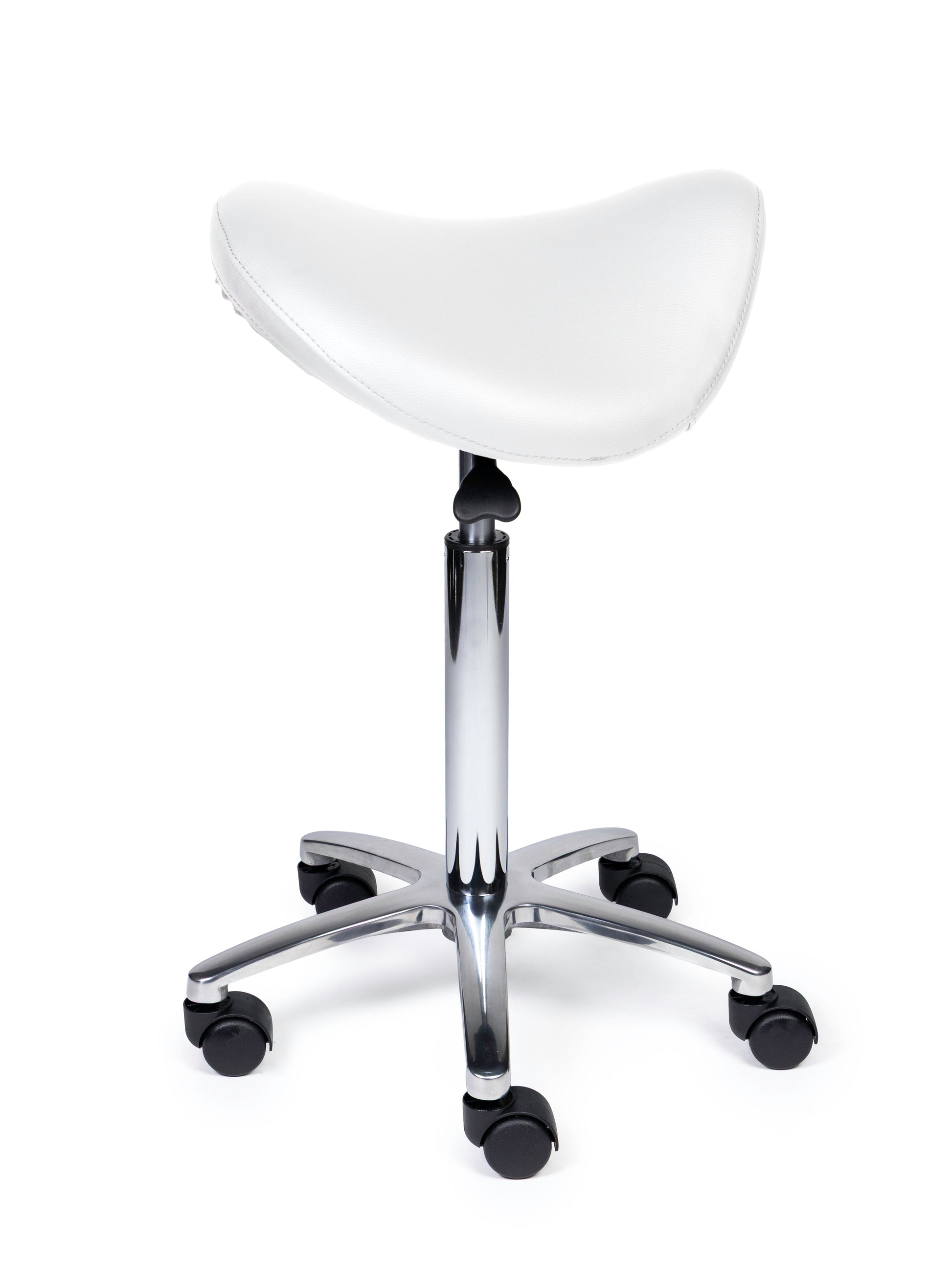 Ergonomische Zadelkruk Premium Wit op Wielen