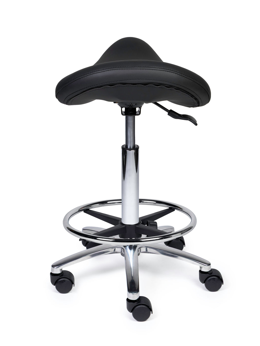 Ergonomische Zadelkruk Premium Zwart op Wielen