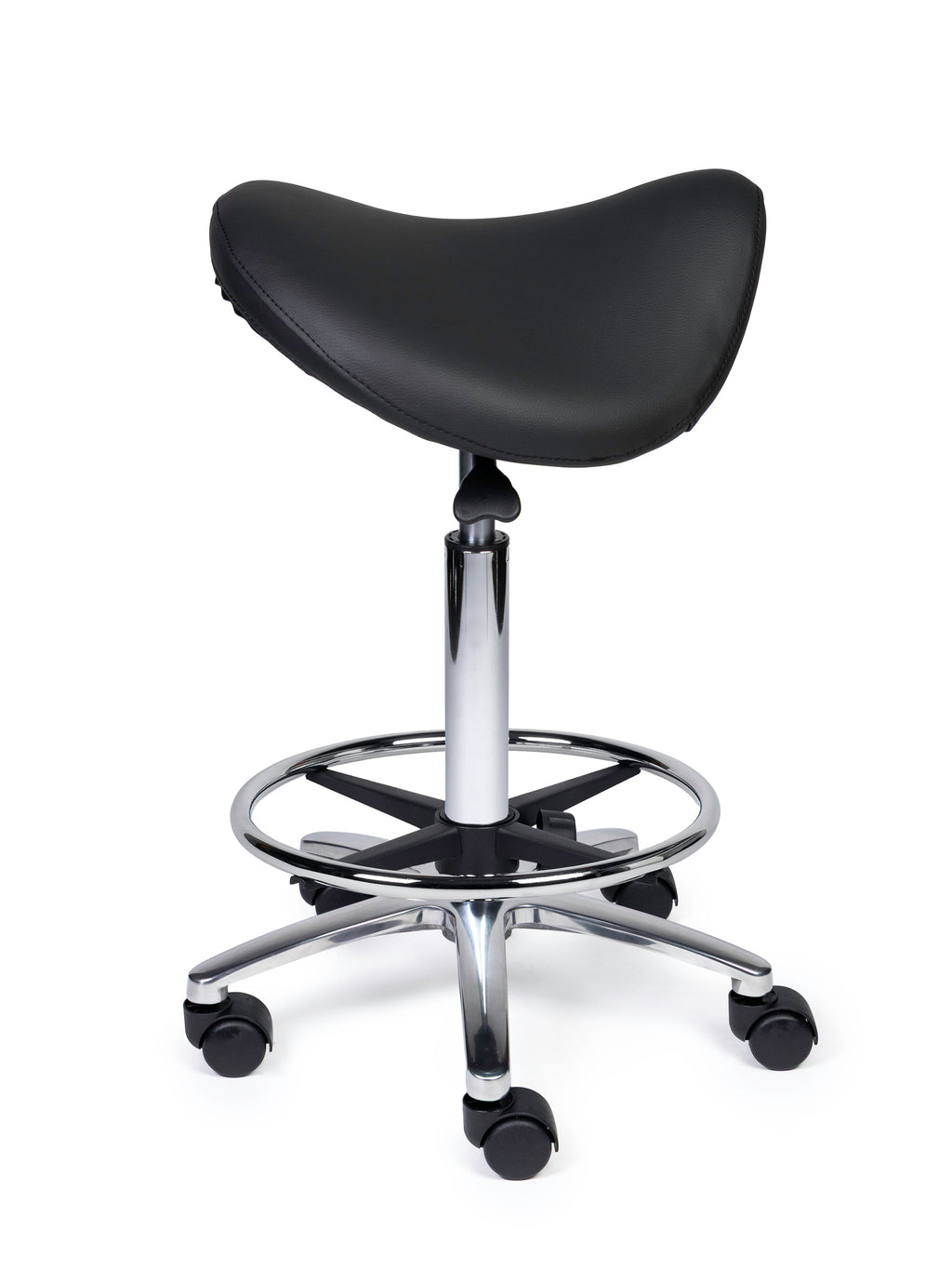 Ergonomische Zadelkruk Premium Zwart op Wielen