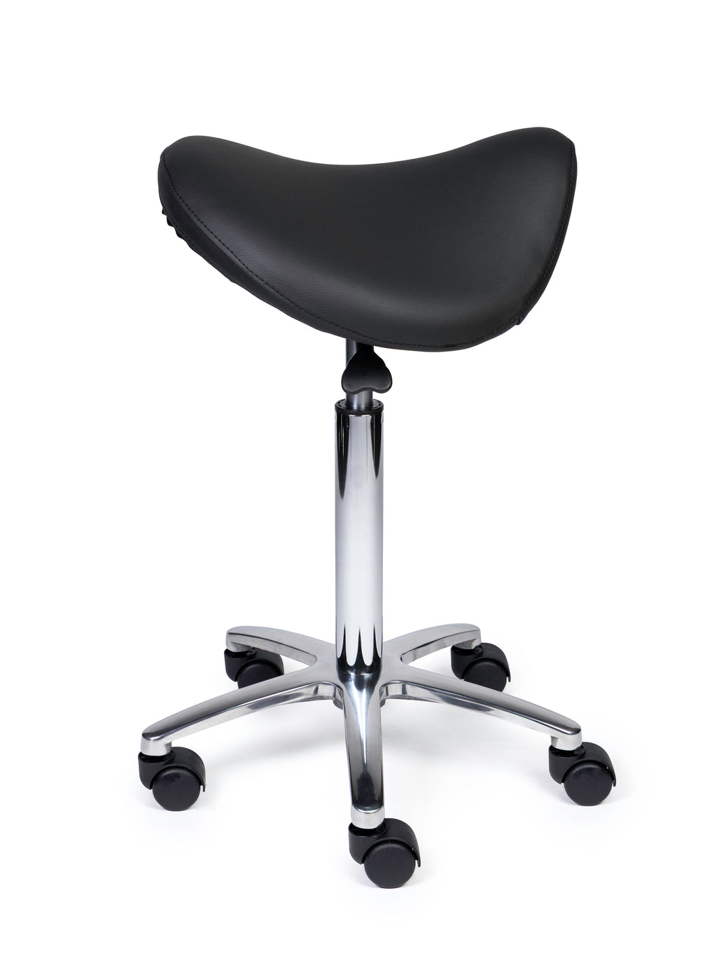 Ergonomische Zadelkruk Premium Zwart op Wielen