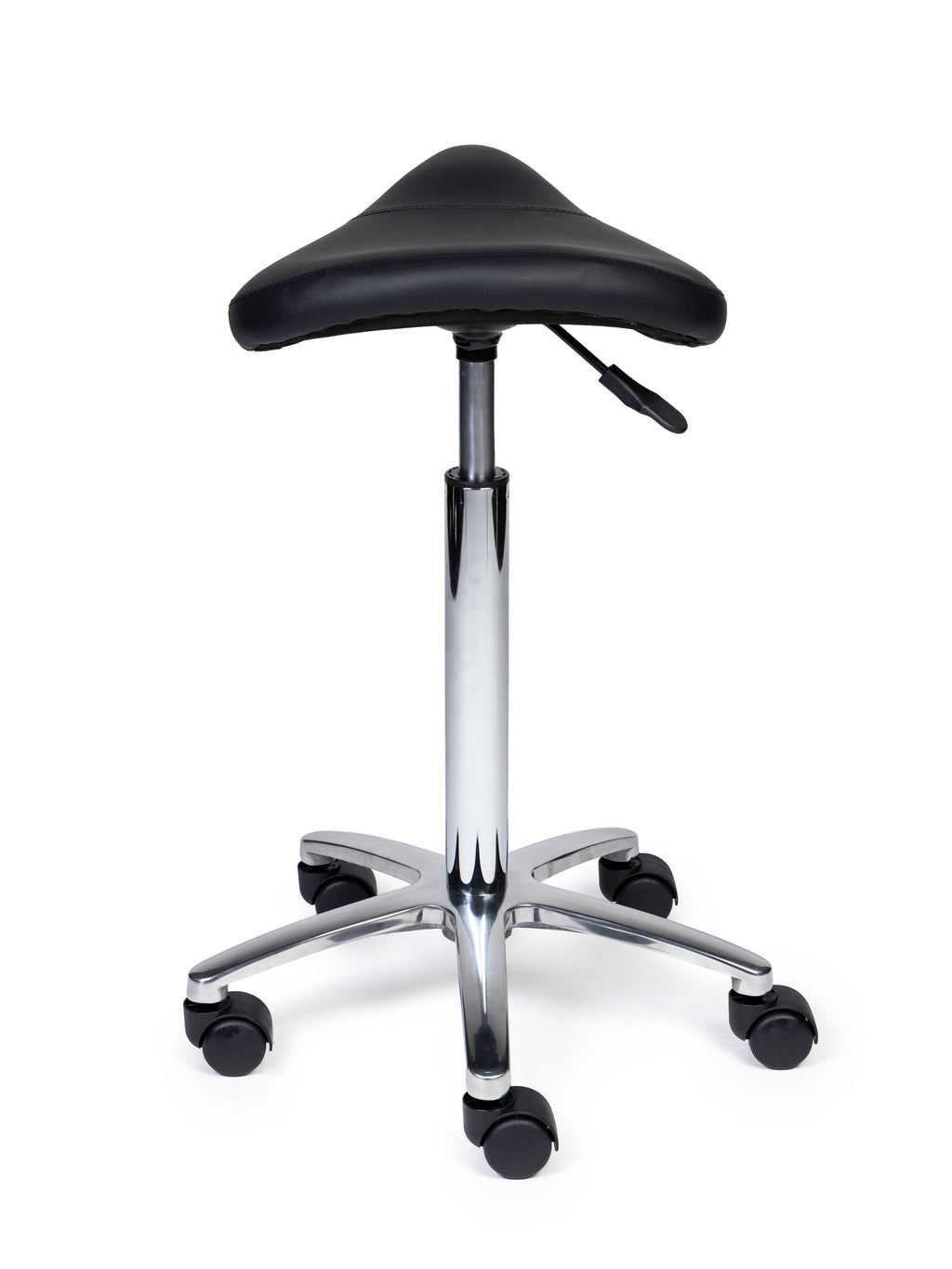 Ergonomischer Sattelhocker Kompakt Schwarz auf Rollen