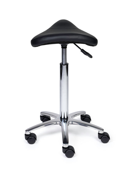 Ergonomischer Sattelhocker Kompakt Schwarz auf Rollen