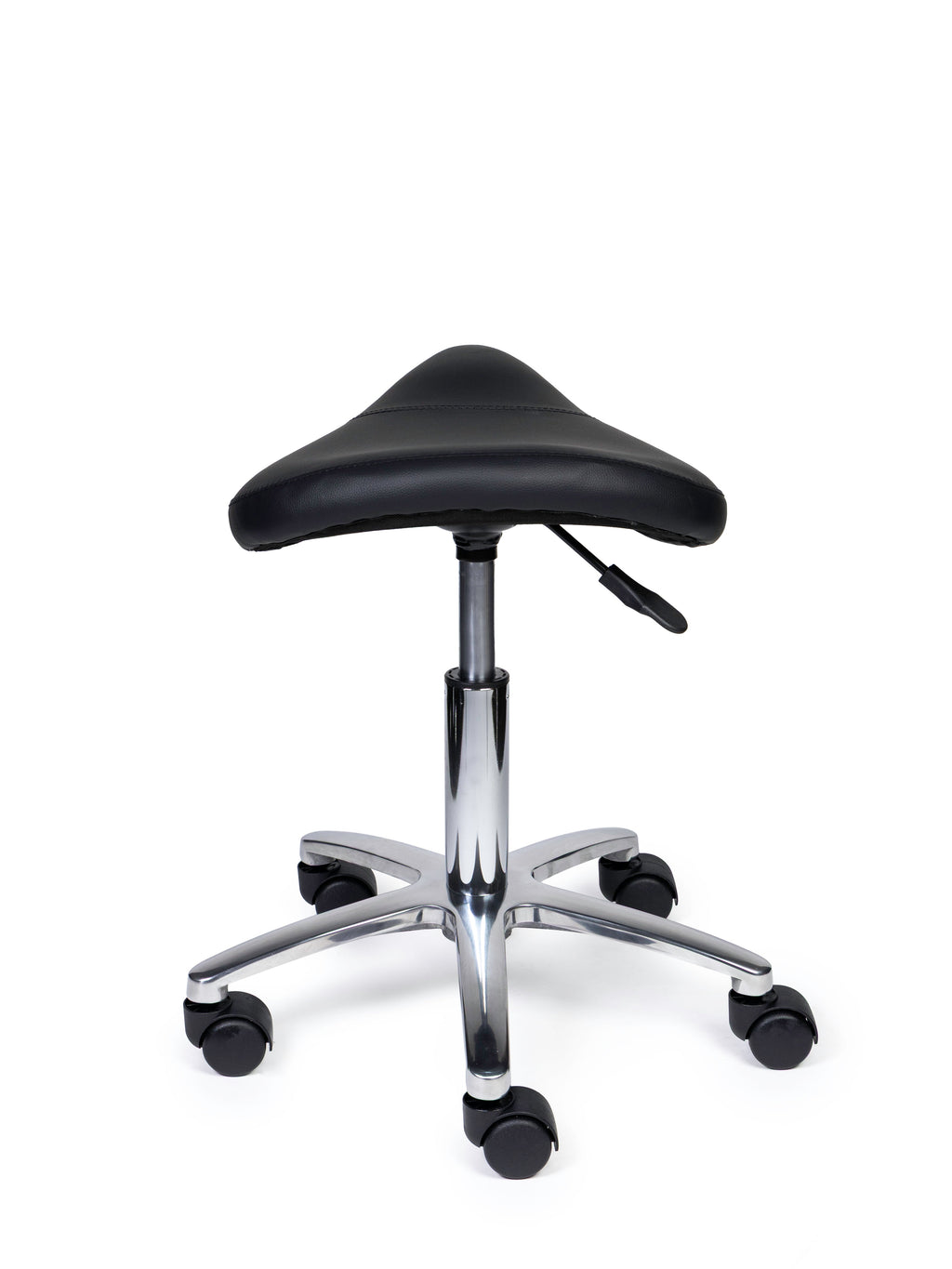 Ergonomischer Sattelhocker Kompakt Schwarz auf Rollen