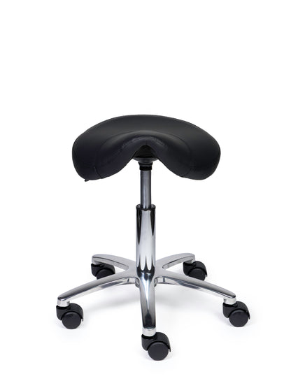 Ergonomischer Sattelhocker Kompakt Schwarz auf Rollen