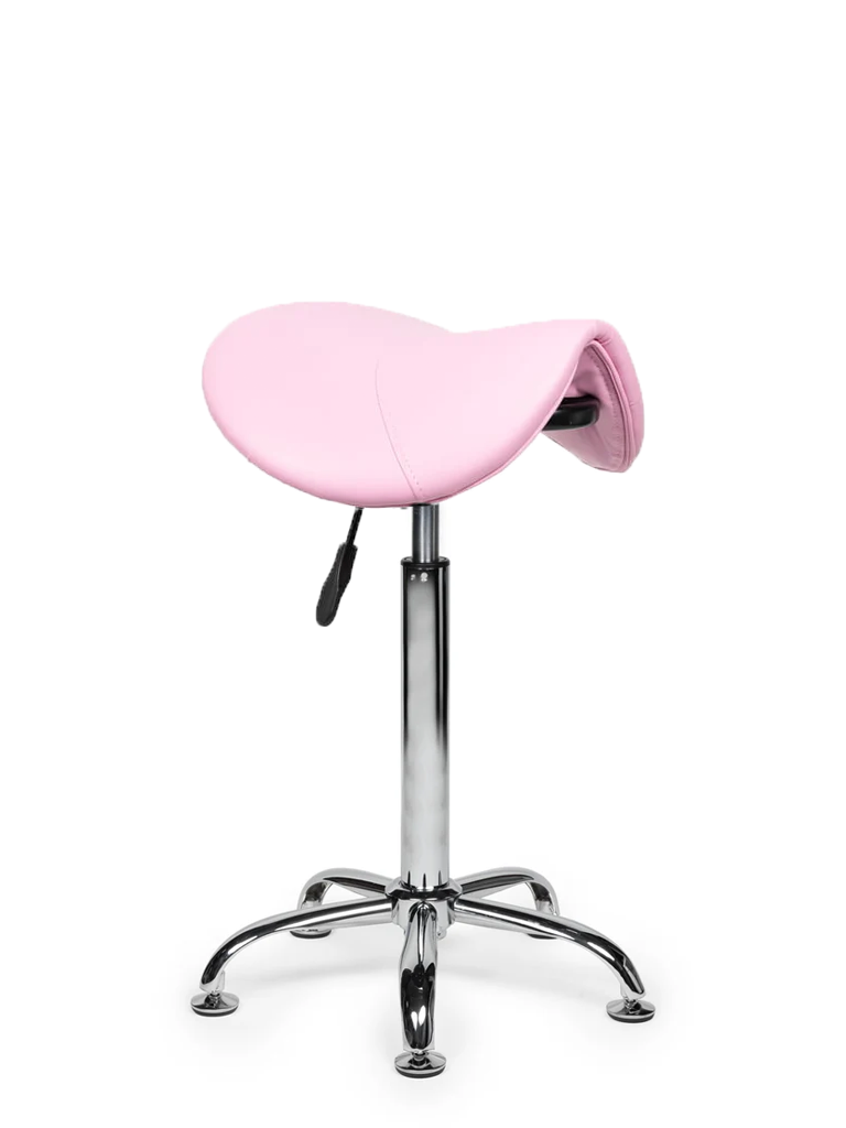 Sattelhocker Rosa auf Rollen