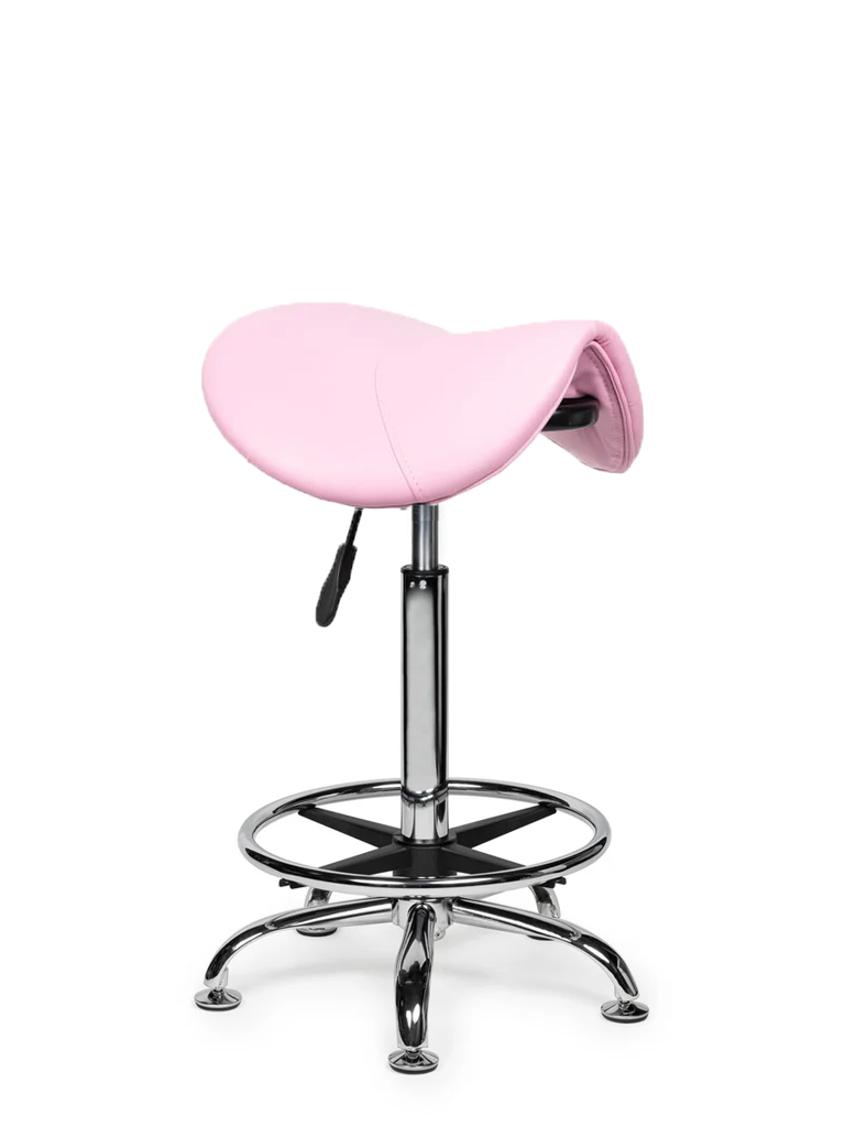 Sattelhocker Rosa auf Rollen