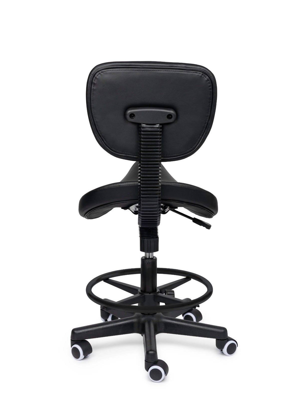 Comfort Sattelhocker mit Lehne Schwarz auf Rollen